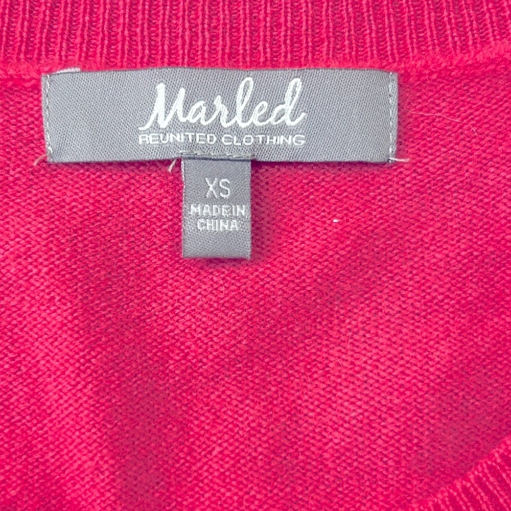 Marled Cashmere Cold Shoulder Long Sleeve Sweater Pink Thumbholes Size XS - Picture 3 of 9